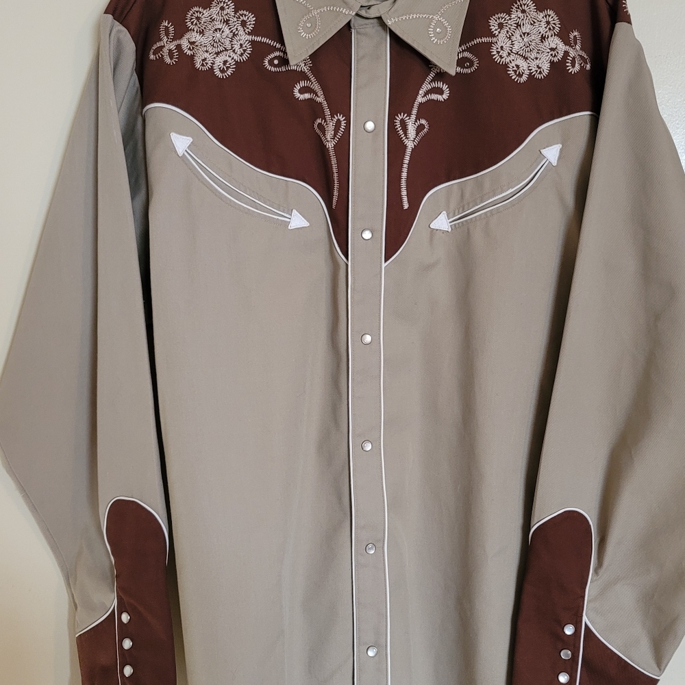 Dragonfly embroidered western shirt